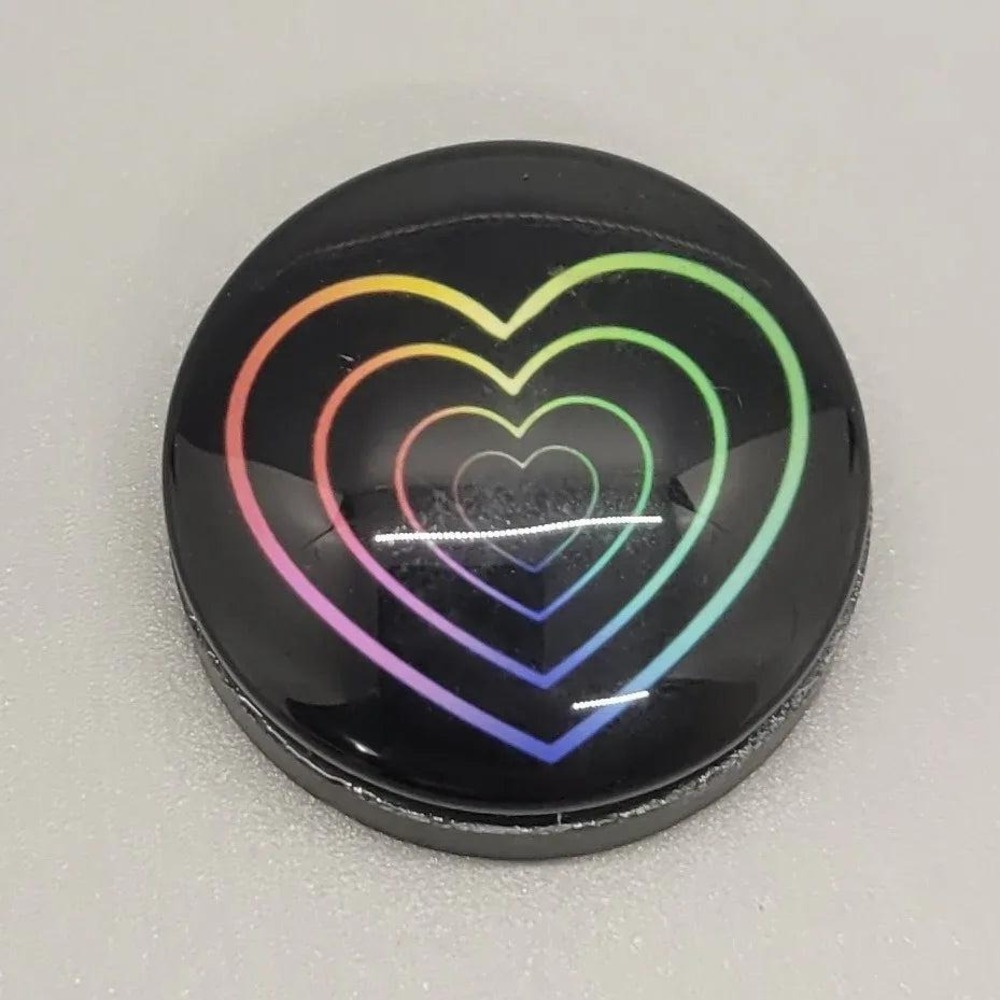 Rainbow Heart Magnet, 1 Inch Round Heavy Duty Strong Magnet,